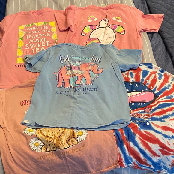 Simply Southern Vibrant Graphic Tees Bundle- Pink, Blue, Multicolor - Picture 1 of 8
